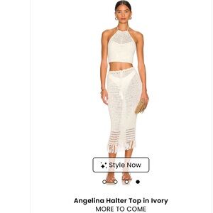 Ivory Crochet Halter Skirt Set